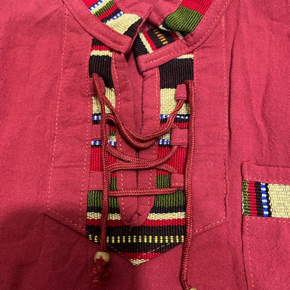 New WOT Boys Size 8 Guayabera Dark maroon Color . - Picture 4 of 11